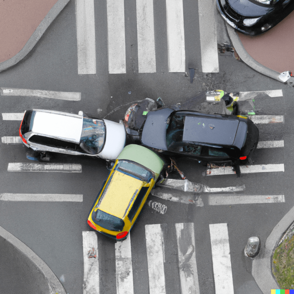 Visuel d'accident généré par Dall.e 2, IA générative d'images éditée par OpenIA