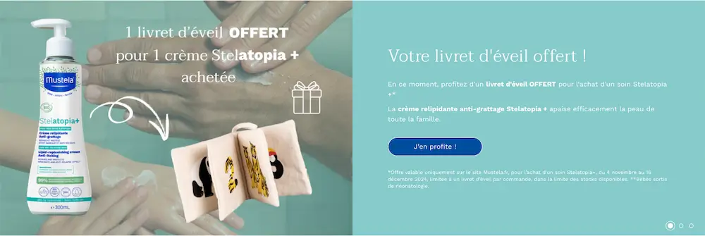 Capture carrousel de la page d'accueil de mustela.fr