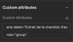 Configuration des attributs custom sur Webflow