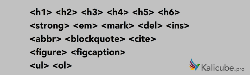 Exemples de balise HTML sémantiques